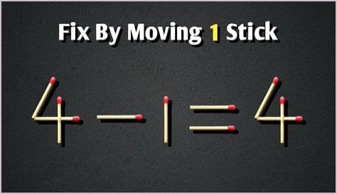 Matchstick Riddle: Solve 1x5=8 by Moving Just 1 Stick